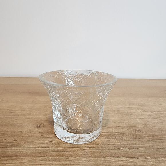 Crackled Glass Tealight Holders Set of 3 - Picture 2 of 4